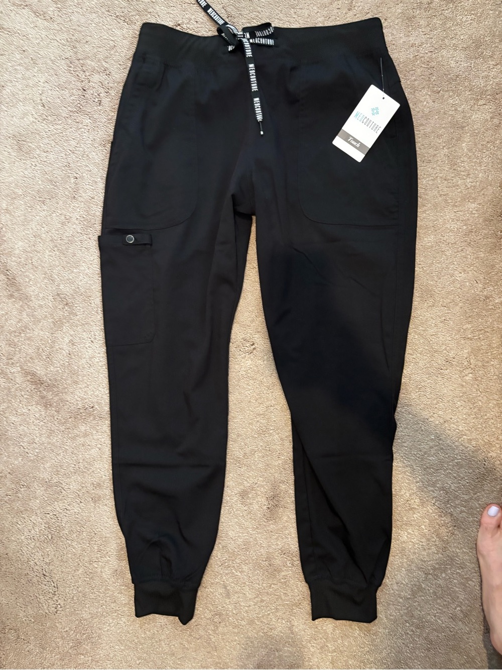 Women’s Black Medcouture Jogger Pants with Drawstring NWT
